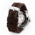 Uhrarmband 24 Leder dunkelbraun - Schließe massiv - Fliegeruhren Retro