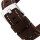 Uhrarmband 24 mm Breit-Stege Leder dunkelbraun - Schließe massiv - Fliegeruhren Retro
