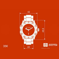 Komandirskie VOSTOK Uhr K-35 Automatik 2415/350515 Uhrwerk mechanisch