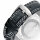 Uhrarmband Leder schwarz Fliegeruhr 20 oder 24 mm Doppelnaht weiss Schließe matt