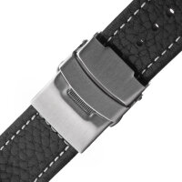 Uhrarmband Faltschließe Leder schwarz POLJOT 22 mm...