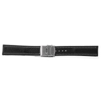 Uhrarmband Faltschließe Leder schwarz POLJOT 22 mm...
