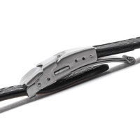 Uhrarmband Faltschließe Leder schwarz POLJOT 22 mm Uhr Armband Seitendrücker