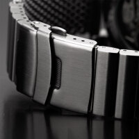 Milanaise Mesh Uhrenarmband - Geflecht & Glieder poliert 24mm