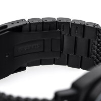 Milanaise Mesh Uhrenarmband - Geflecht & Glieder poliert 22mm 24mm - IP BLACK schwarz