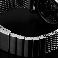 Milanaise Mesh Uhrenarmband - Geflecht & Glieder poliert 22mm
