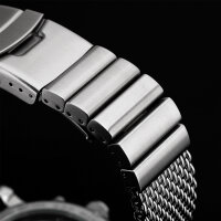 Milanaise Mesh Uhrenarmband - Geflecht & Glieder poliert 24mm
